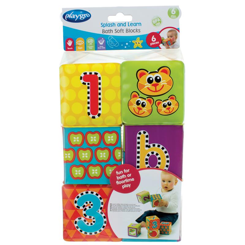 Load image into Gallery viewer, Playgro Splash and Learn Bath Soft Blocks 6 Pack
