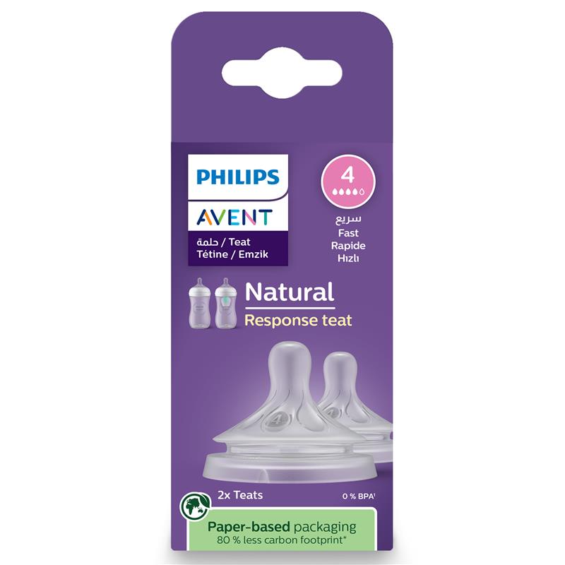 Load image into Gallery viewer, Avent Natural Response Teats 3 month+ Flow 4 2 Pack
