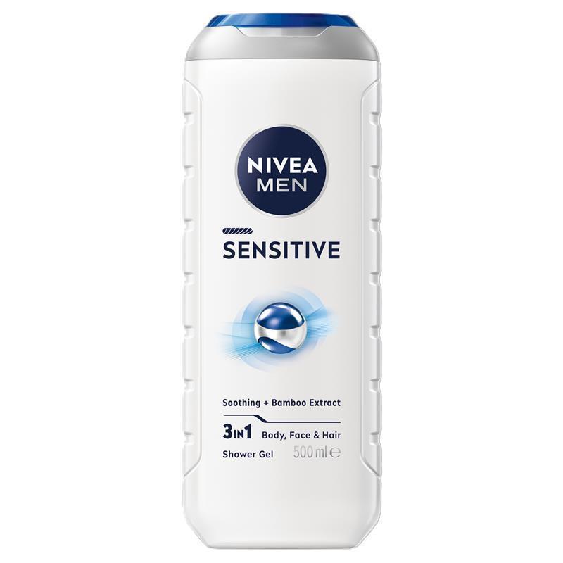 Load image into Gallery viewer, NIVEA MEN Sensitive 3-IN-1 Shower Gel Body Wash 500ml
