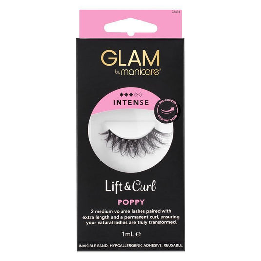 Glam By Manicare Lift & Curl Poppy Lashes Intense