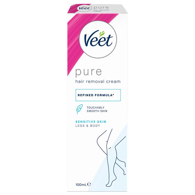 Load image into Gallery viewer, Veet Pure Hair Removal Cream Legs And Body Sensitive Skin 100ml
