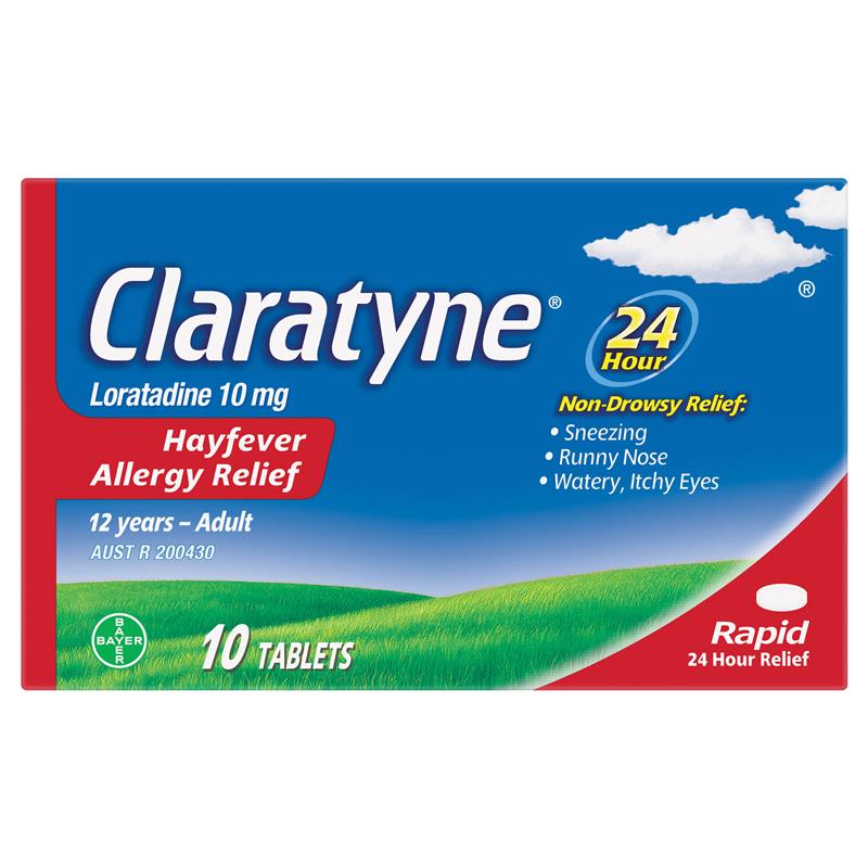 Load image into Gallery viewer, Claratyne Allergy &amp; Hayfever Relief Antihistamine 10 Tablets
