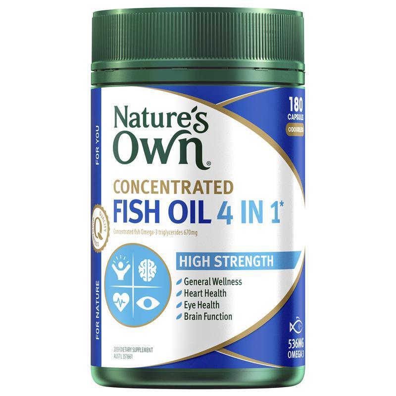 Load image into Gallery viewer, Nature's Own Concentrated Fish Oil 4 in 1 180 Capsules
