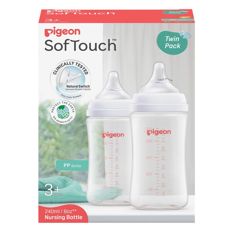 Load image into Gallery viewer, Pigeon SofTouch Bottle PP 240ml Twin Pack
