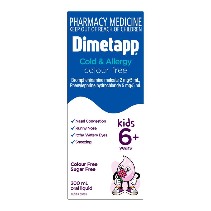 Load image into Gallery viewer, Dimetapp Cold and Allergy Colour Free 200mL
