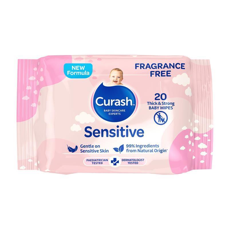 Load image into Gallery viewer, Curash Baby Sensitive Travel Wipes 20 Pack
