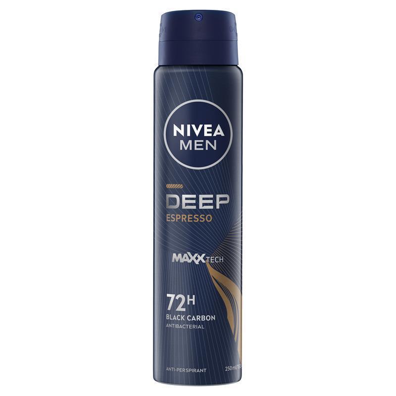 Load image into Gallery viewer, NIVEA MEN Deep Espresso Aerosol Deodorant 72H Protection 250ml
