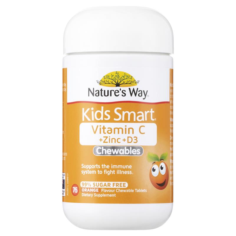 Load image into Gallery viewer, Nature's Way Kids Smart Vitamin C + Zinc + D 75 Chewable Tablets
