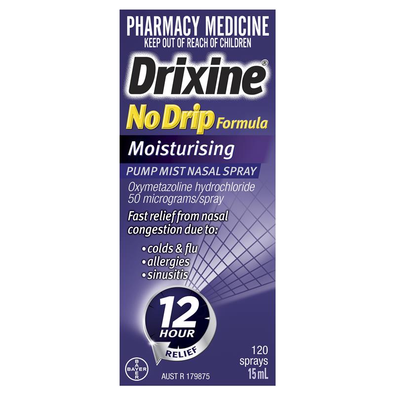 Load image into Gallery viewer, Drixine 12 Hour Relief No Drip Moisturising Nasal Spray 15mL
