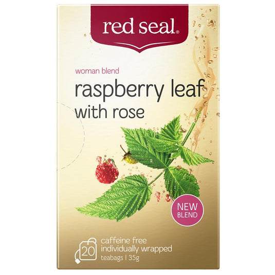 Red Seal Raspberry Leaf Tea With Rose 20 Tea Bags