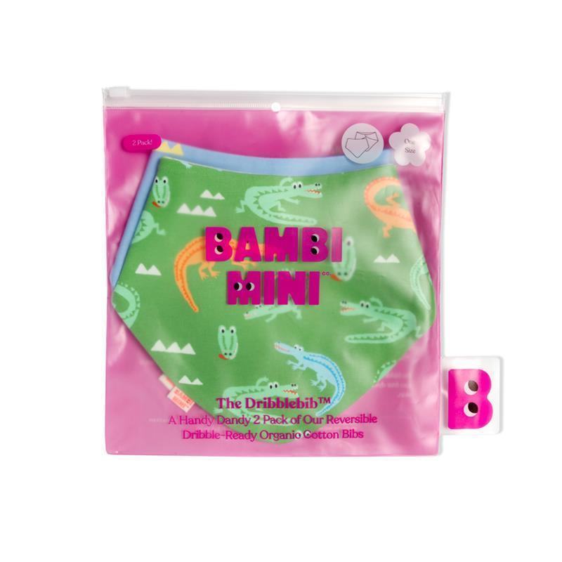 Load image into Gallery viewer, Bambi Mini Co. Dribblebib Boys Crocodile Rock and Triangles Reverse Bibs 2 Pack
