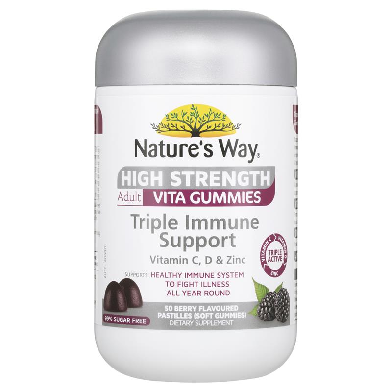 Load image into Gallery viewer, Nature's Way Adult Vita Gummies High Strength Triple Immune 50 Pastilles
