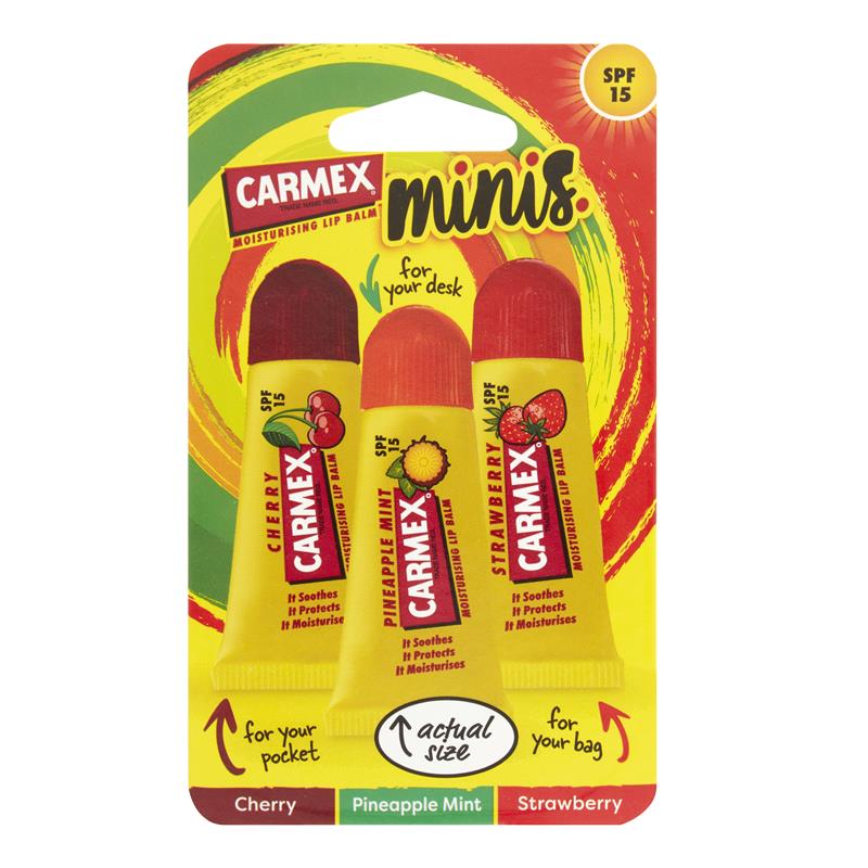 Load image into Gallery viewer, Carmex Lip Balm Squeeze Tube Minis 3 Pack
