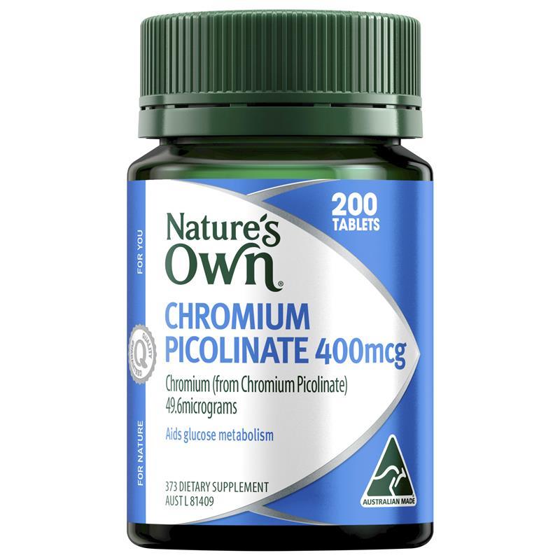 Load image into Gallery viewer, Nature's Own Chromium Picolinate 400mcg 200 Tablets
