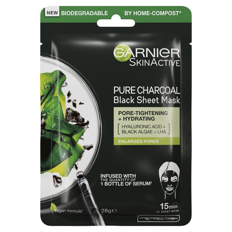 Load image into Gallery viewer, Garnier Pure Charcoal Hyaluronic Acid + Black Algae Sheet Mask
