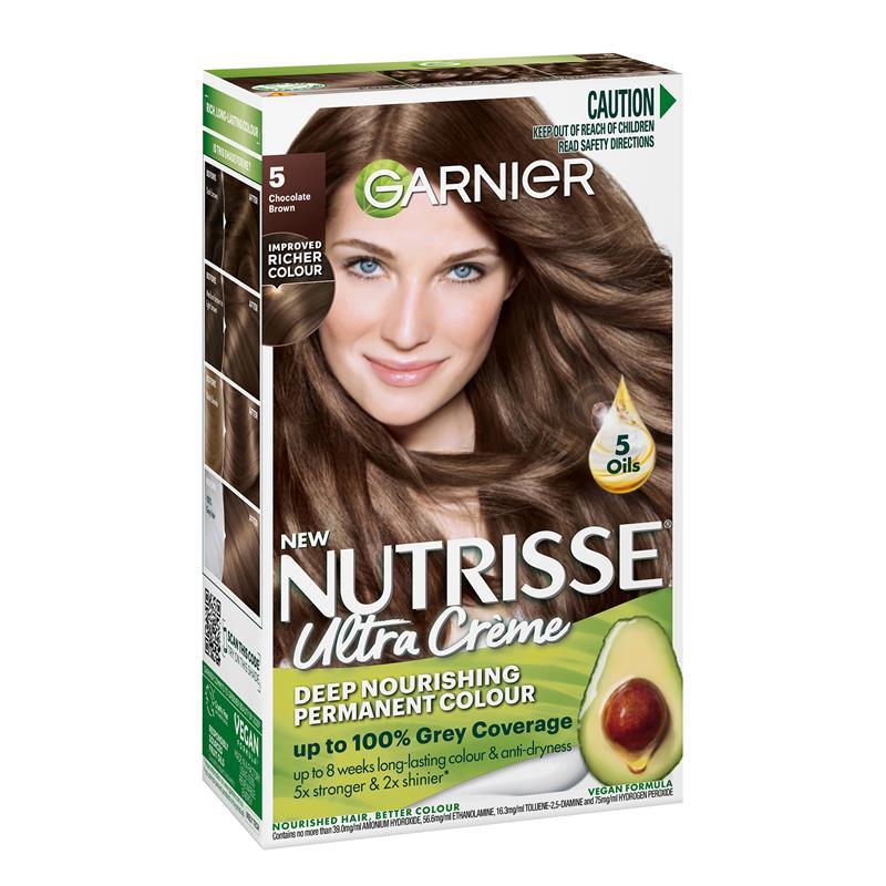 Load image into Gallery viewer, Garnier Nutrisse Permanent Hair Colour - 5 Chocolate Brown (Enriched with 4 Natural Oils)

