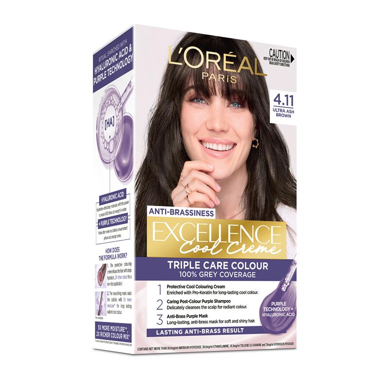 Load image into Gallery viewer, L'Oreal Paris Excellence Cool Creme Permanent Hair Colour 4.11 Ultra Ash Brown
