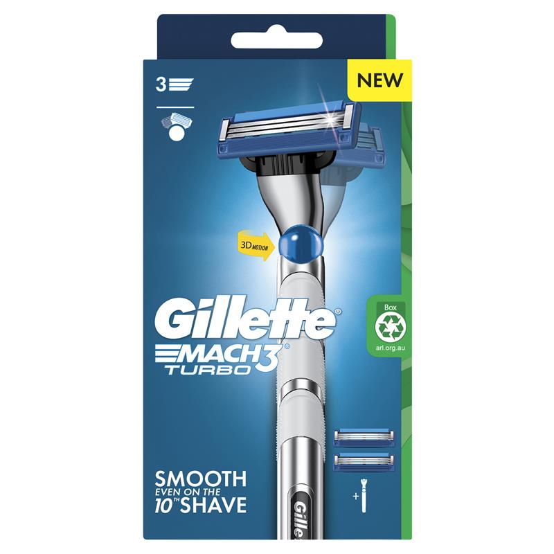 Load image into Gallery viewer, Gillette Mach 3 Turbo 3D Razor 2 Up
