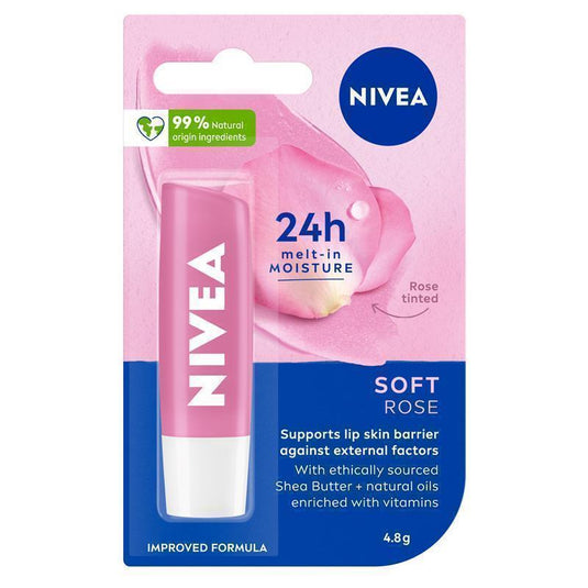 NIVEA Soft Rose Moisturising Lip Balm 4.8g