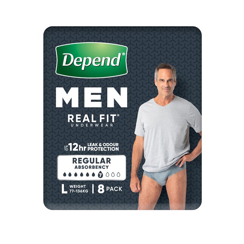 Load image into Gallery viewer, Depend Men Real Fit Underwear Large 8 Pack
