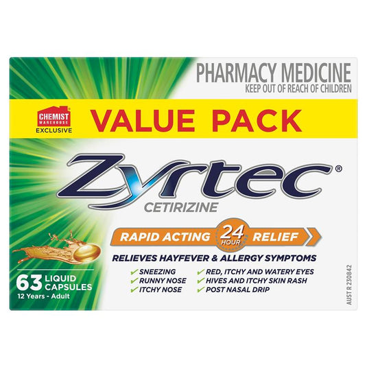 Zyrtec Liquid Capsules 63 Exclusive Size