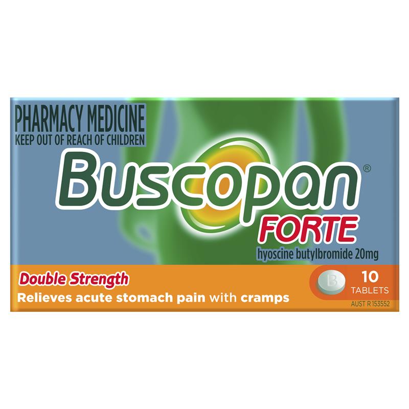 Load image into Gallery viewer, Buscopan Forte Stomach Cramps Pain Relief 20mg Tablets 10 Pack
