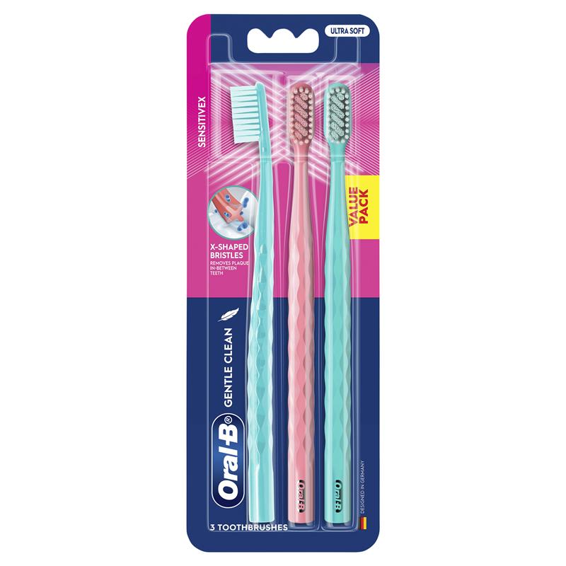 Load image into Gallery viewer, Oral B Toothbrush SensitiveX Gentle Clean 3 Pack
