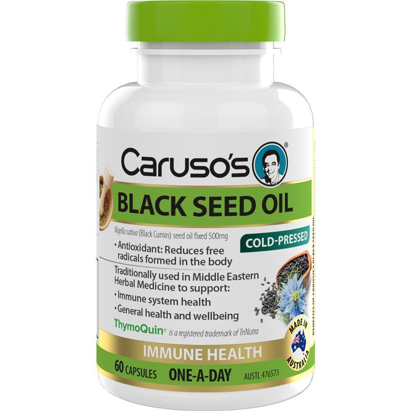 Load image into Gallery viewer, Carusos Black Seed Oil 500 60 Capsules
