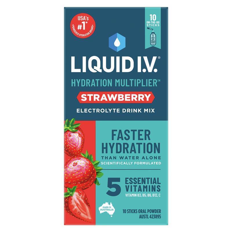 Load image into Gallery viewer, Liquid IV Hydration Strawberry 10 Sachets
