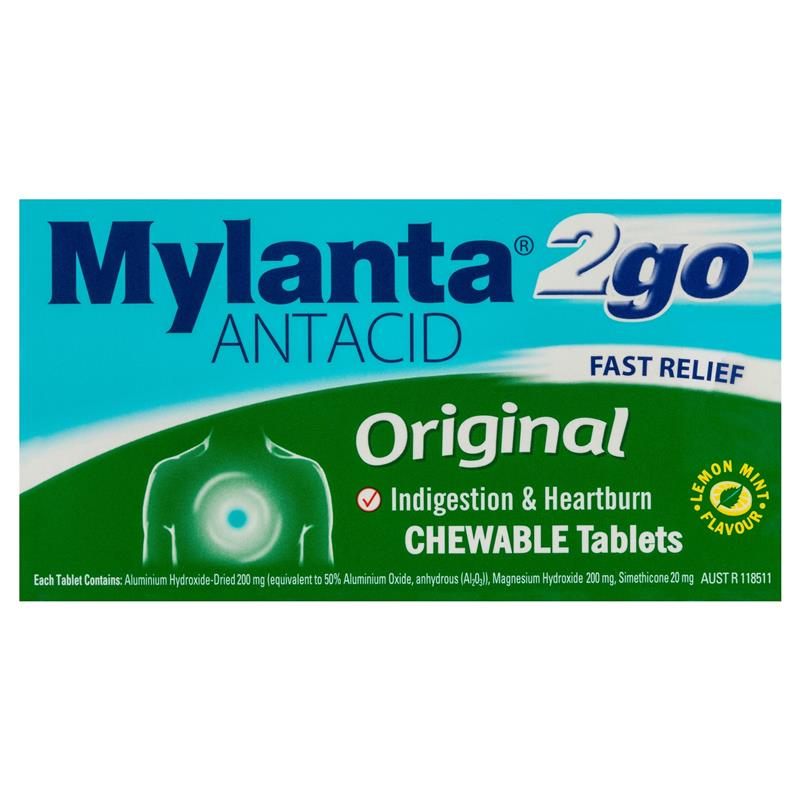 Load image into Gallery viewer, Mylanta 2Go Antacid Original Tablets Lemon Mint 100 Pack
