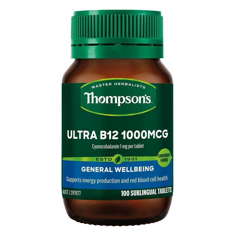 Load image into Gallery viewer, Thompson's Ultra B12 1000mcg 100 Tablets
