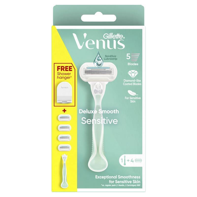 Load image into Gallery viewer, Gillette Venus Extra Smooth Sensitive Razor Handle + 4 Blades
