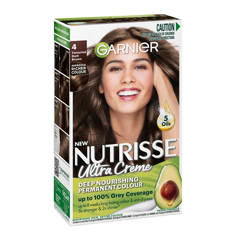 Load image into Gallery viewer, Garnier Nutrisse Permanent Hair Colour - 4 Tamarind Dark Brown (Enriched with 4 Natural Oils)
