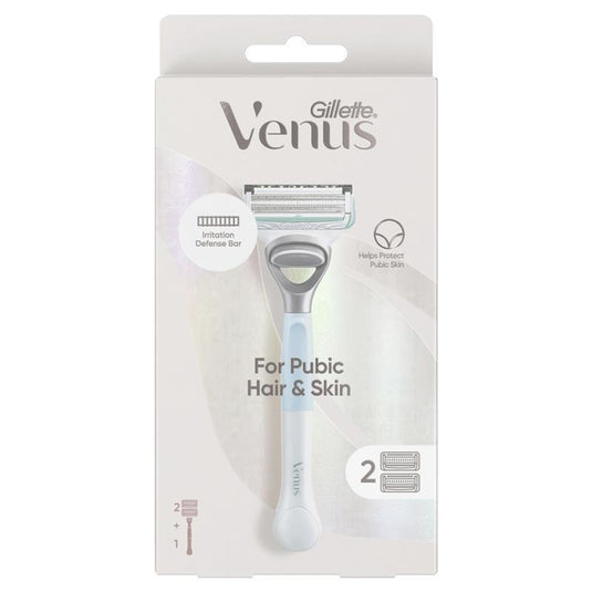 Gillette Venus For Pubic Hair & Skin Razor Handle + 2 Blades