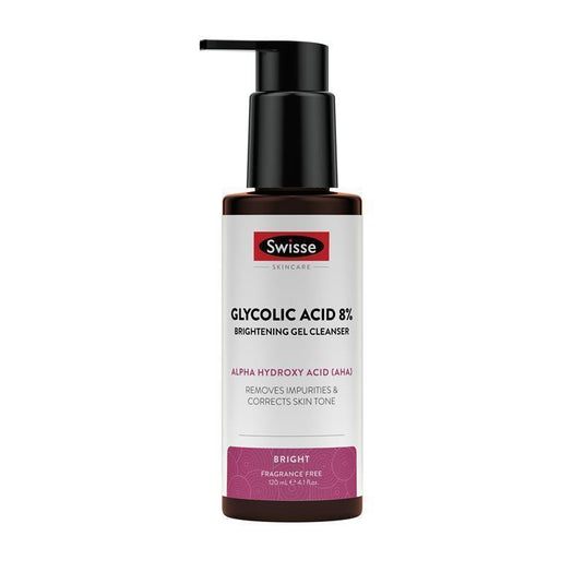 Swisse Skincare Glycolic Acid 8% Brightening Gel Cleanser 120ml