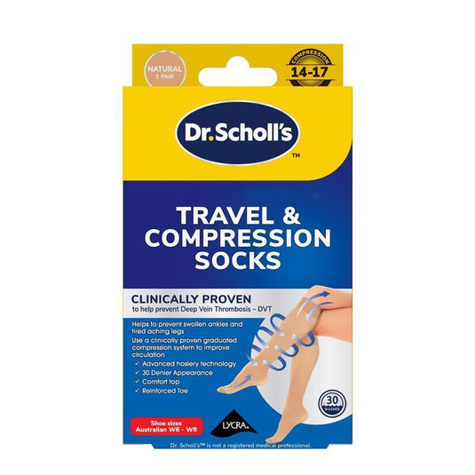Dr.Scholls Travel and Compression Socks Natural Small