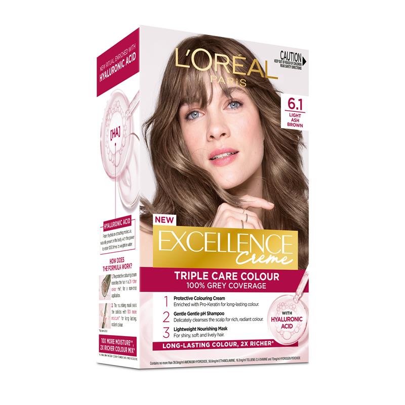 Load image into Gallery viewer, L'Oreal Excellence Creme 6.1 Light Ash Brown Hair Colour
