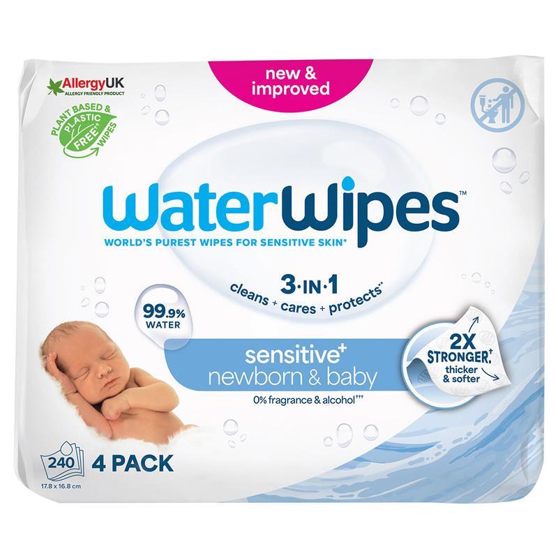 Load image into Gallery viewer, WaterWipes Baby &amp; Newborn Sensitive Wipes 240 Pack
