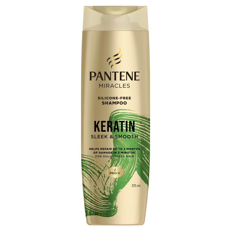 Load image into Gallery viewer, Pantene Miracles Keratin Smooth &amp; Sleek Shampoo 375ml
