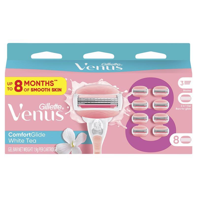 Load image into Gallery viewer, Gillette Venus Comfortglide Breeze with Gel bars Women's Razor Blade Refills 8 Pack
