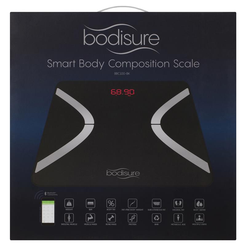 Load image into Gallery viewer, BodiSure Smart Body Bluetooth Composition Scale Black
