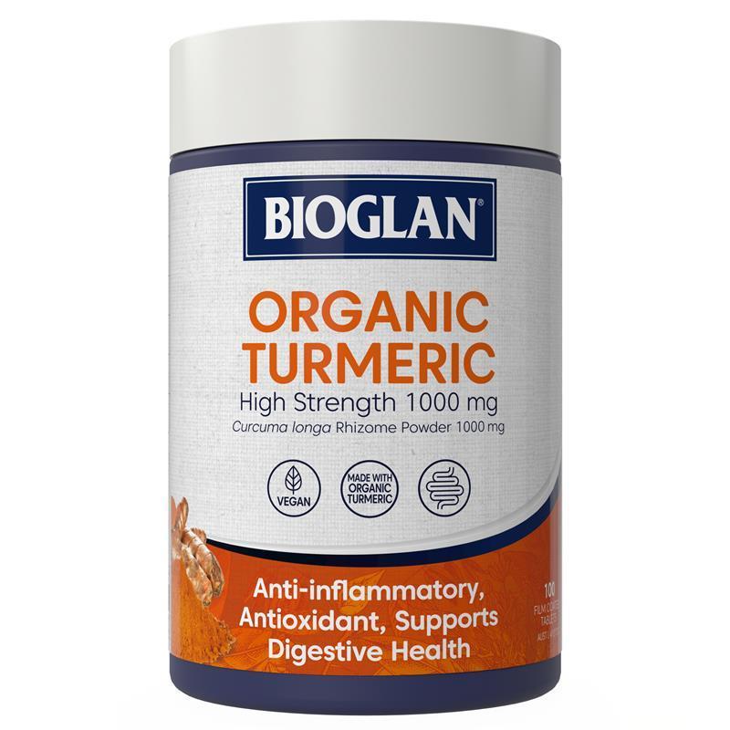 Load image into Gallery viewer, Bioglan Organic Turmeric 1000mg 100 Tablets
