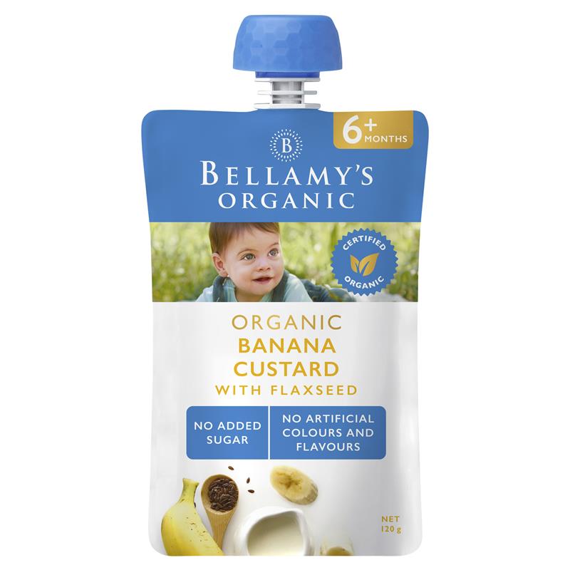 Load image into Gallery viewer, Bellamy's Organic Banana Custard with Flaxseed 120g
