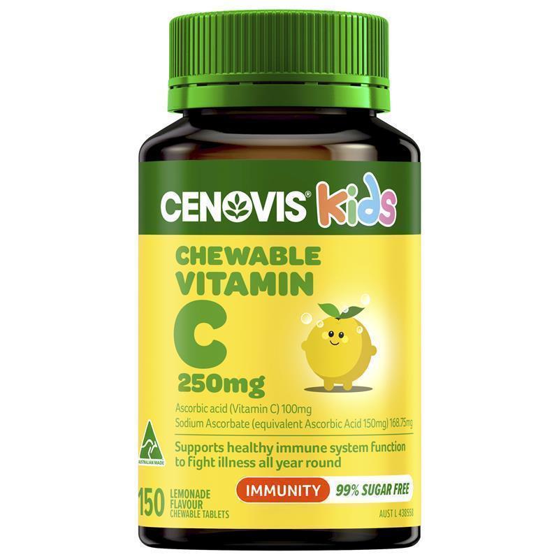 Load image into Gallery viewer, Cenovis Kids Chewable Vitamin C 250mg Lemonade 150 Tablets
