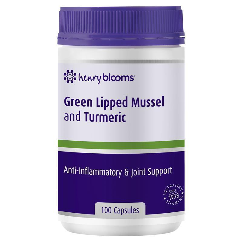Load image into Gallery viewer, Henry Blooms Green Lipped Mussel 500mg With Turmeric 1500mg 100 Vege Capsules
