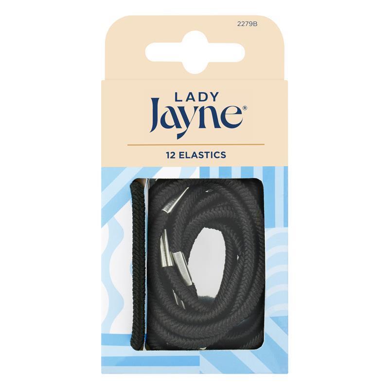 Load image into Gallery viewer, Lady Jayne Thick Elastics, Black, Pk12
