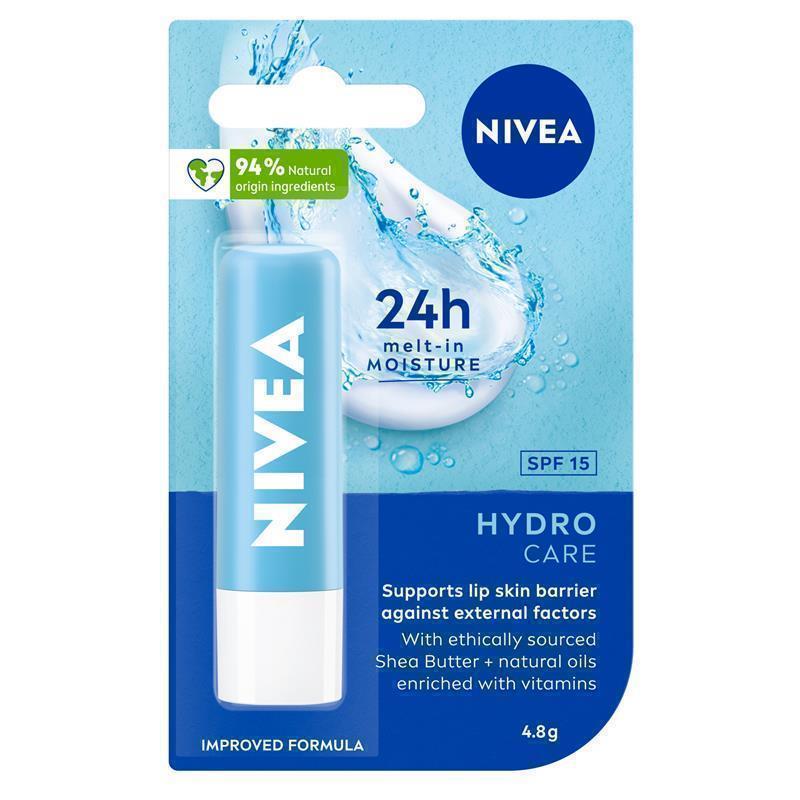 Load image into Gallery viewer, NIVEA Hydro Care Moisturising Lip Balm SPF15 4.8g
