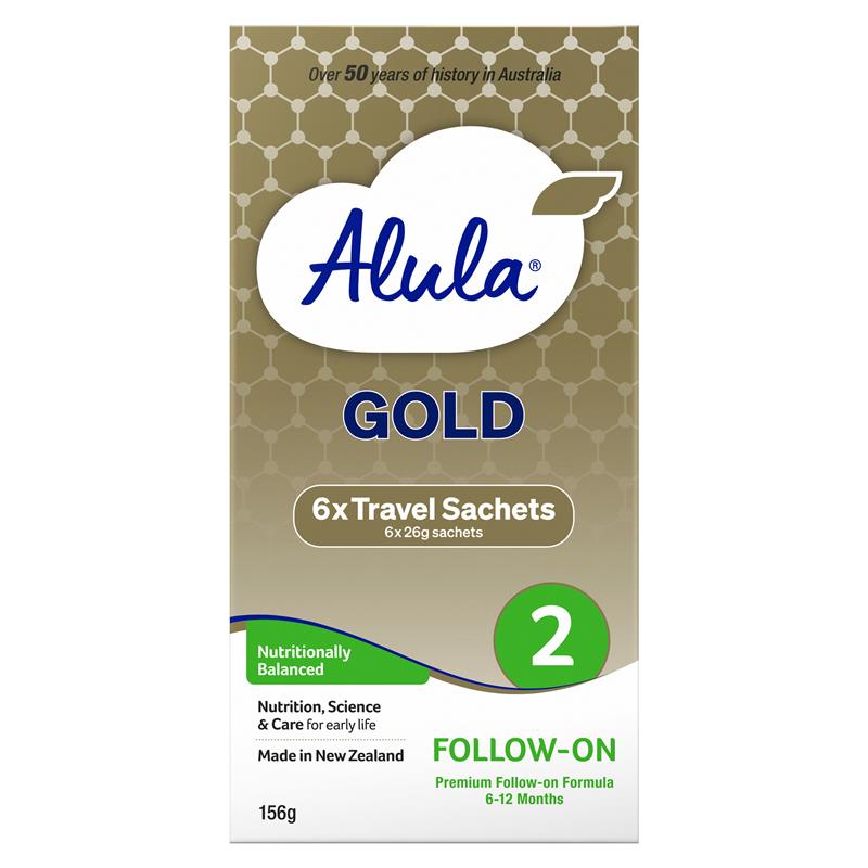 Load image into Gallery viewer, Alula Gold Stage 2 Follow-On Formula 6-12 Months Stick Pack 6 x 26g
