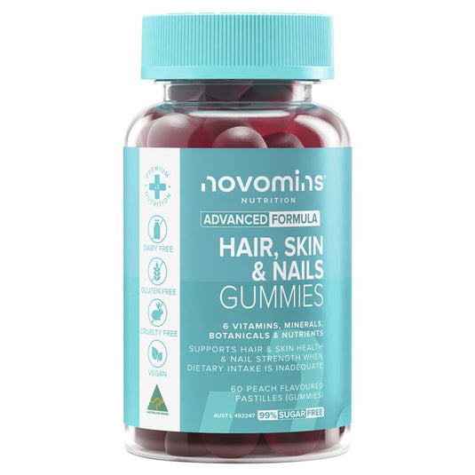 Novomins Hair Skin and Nails 60 Gummies NEW