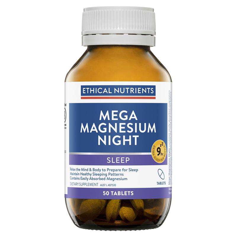 Load image into Gallery viewer, Ethical Nutrients Mega Magnesium Night 50 Tablets
